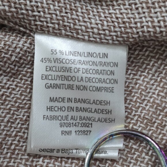 Tenth + Ocean Linen Blend Shirt Mens M Heathered Beige SS Lightweight Breathable - Picture 9 of 12